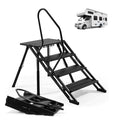 4-Step Foldable RV Steps with Handrail