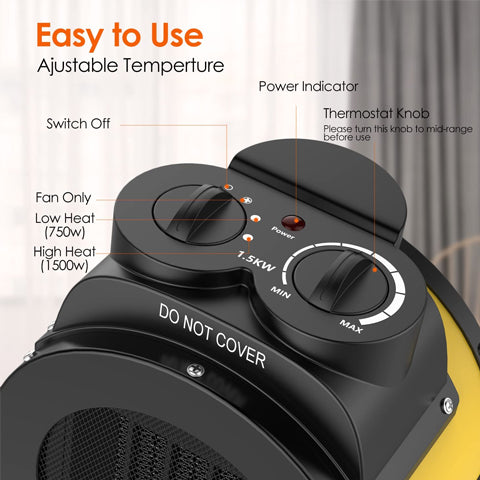 1500W/750W Portable Electric Heater