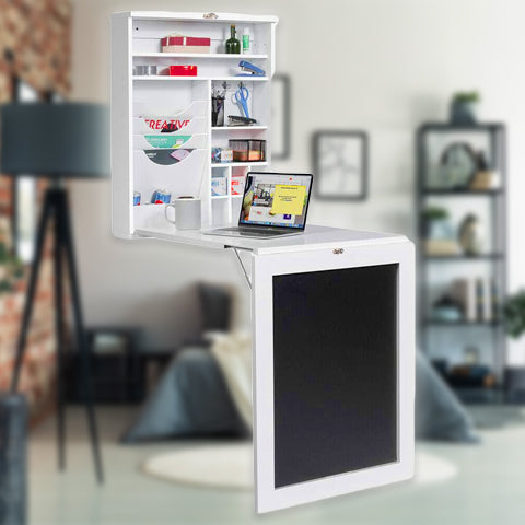 24 Inch Wall Mounted Desk and Chalkboard