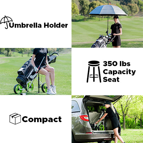 3 Wheel Foldable Golf Push Cart
