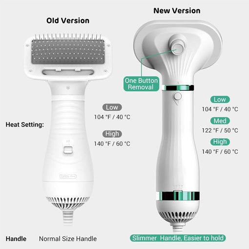 2-in-1 Dog Hair Brush Dryer With Slicker Brush