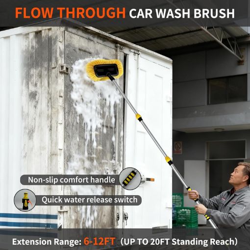 20FT Reach Telescopic Flow-Thru Car Washing Brush