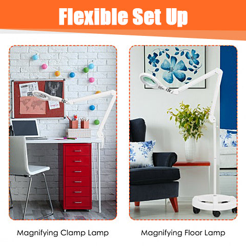 2-in-1 LED Magnifying Floor Lamp