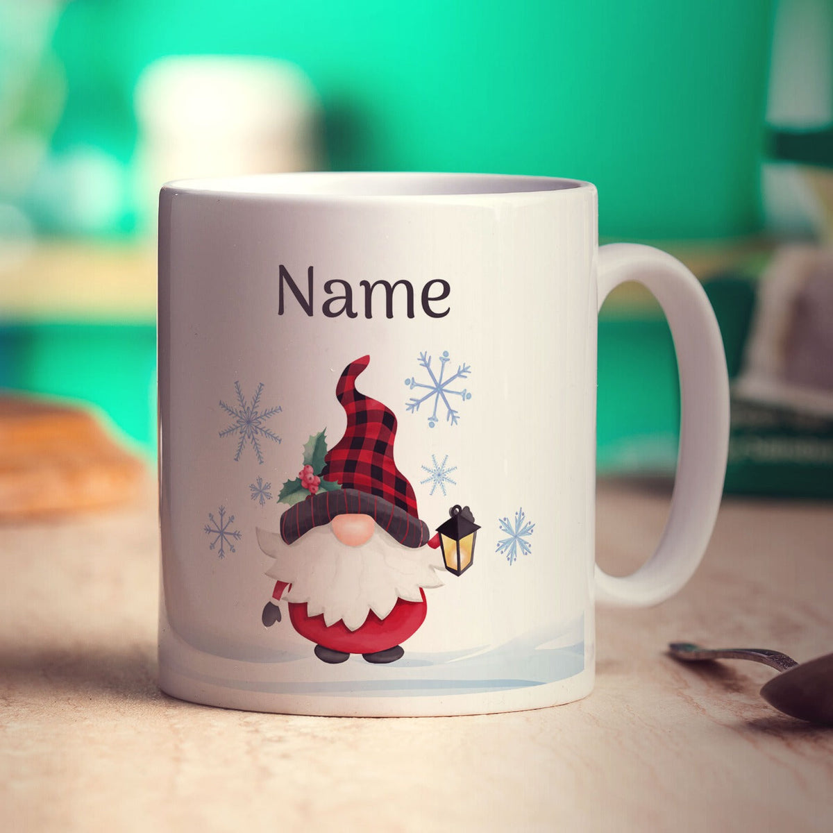 Christmas Gnome Name and Photo Mug