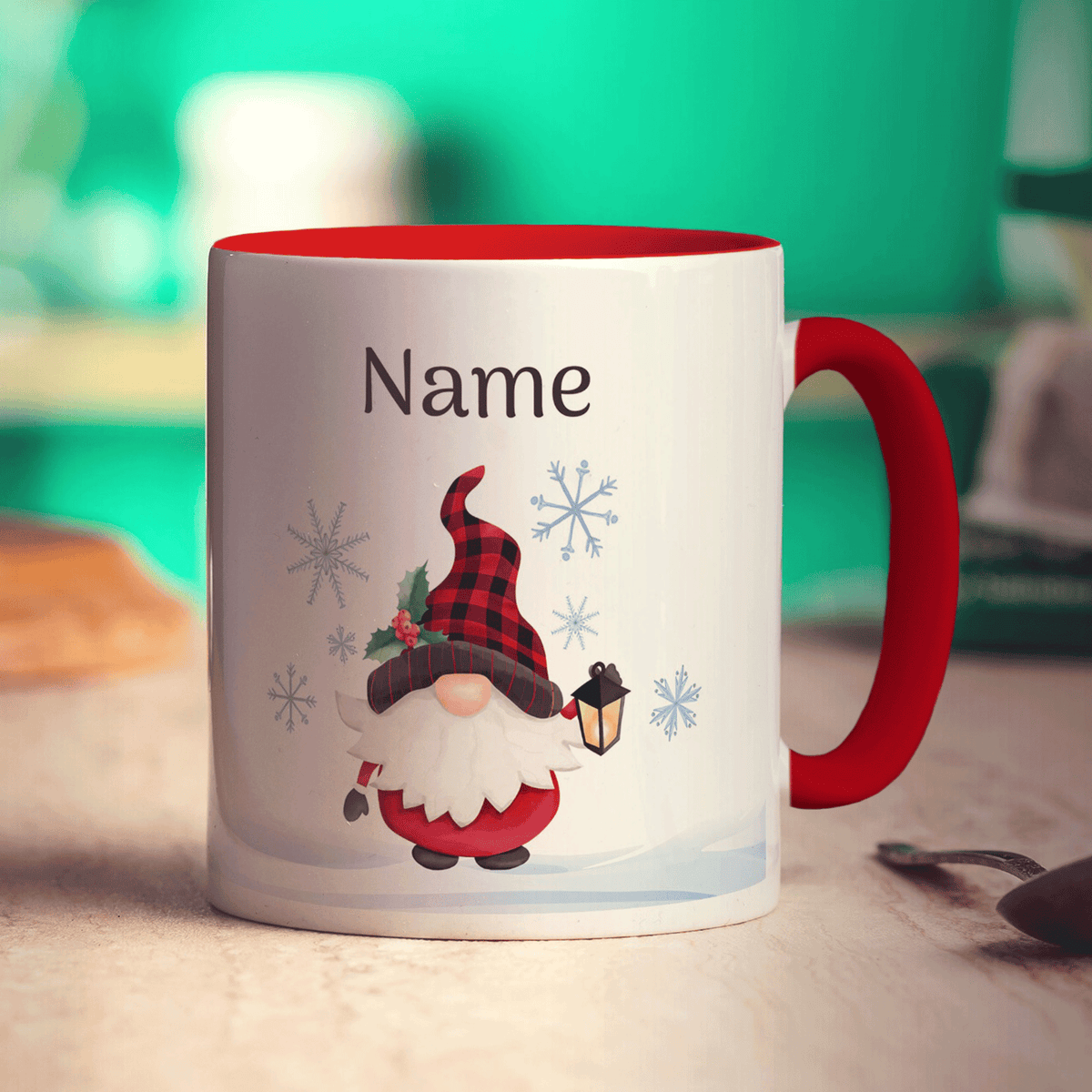 Christmas Gnome Name and Photo Mug