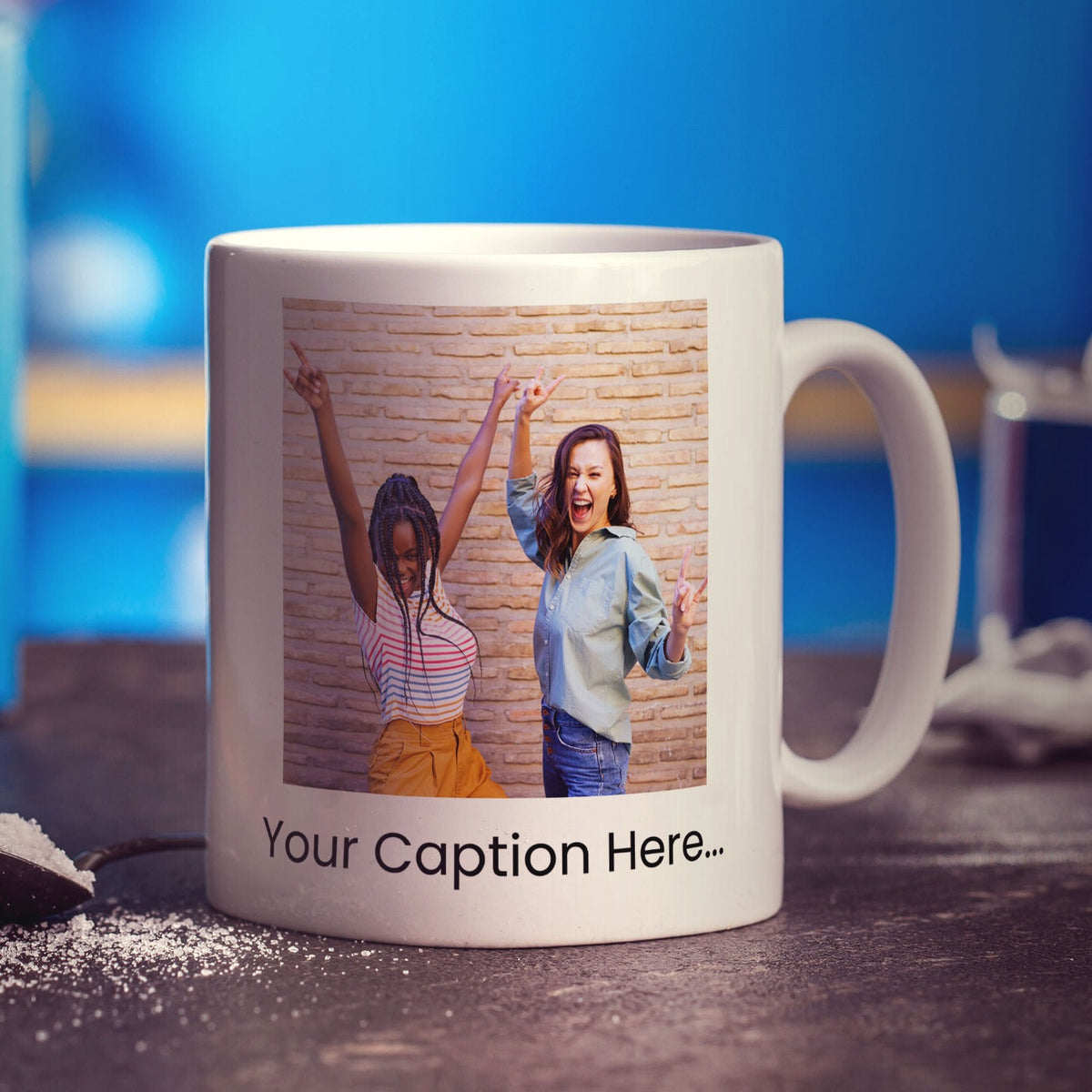 Double Sided Photo and Caption Mug