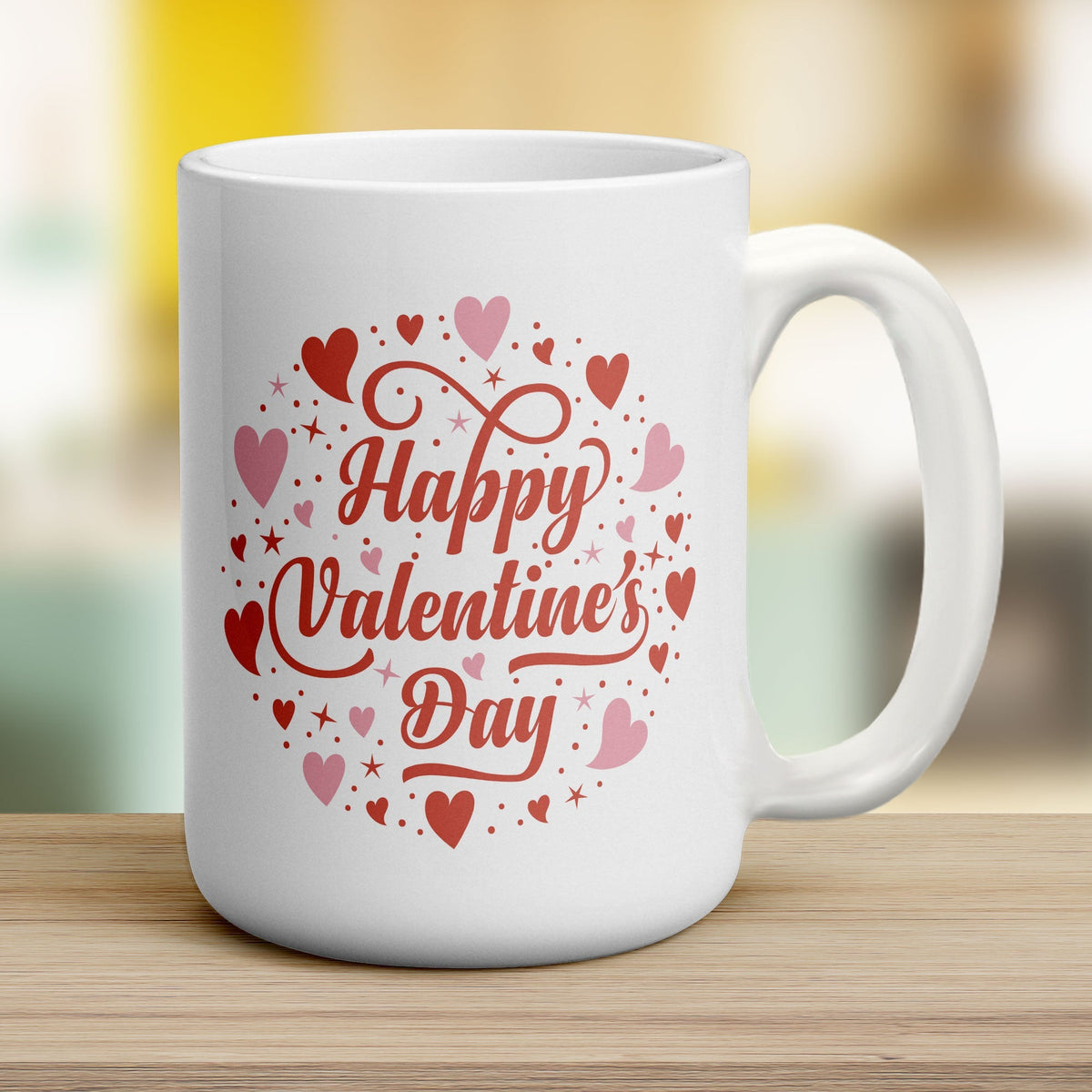 Happy Valentine's Day Circle Photo Mug