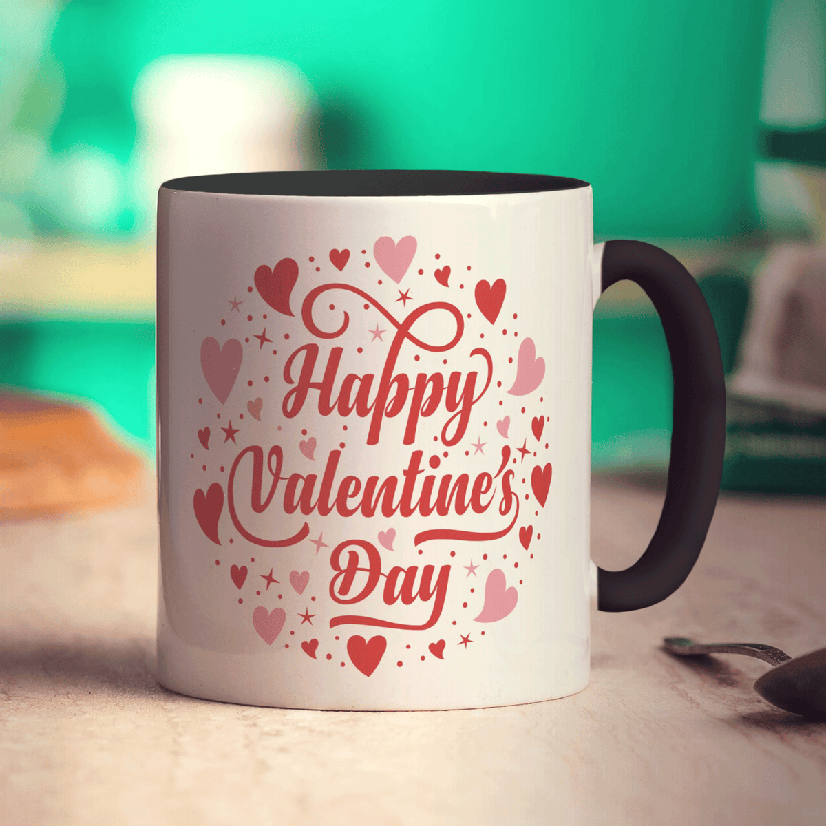 Happy Valentine's Day Circle Photo Mug