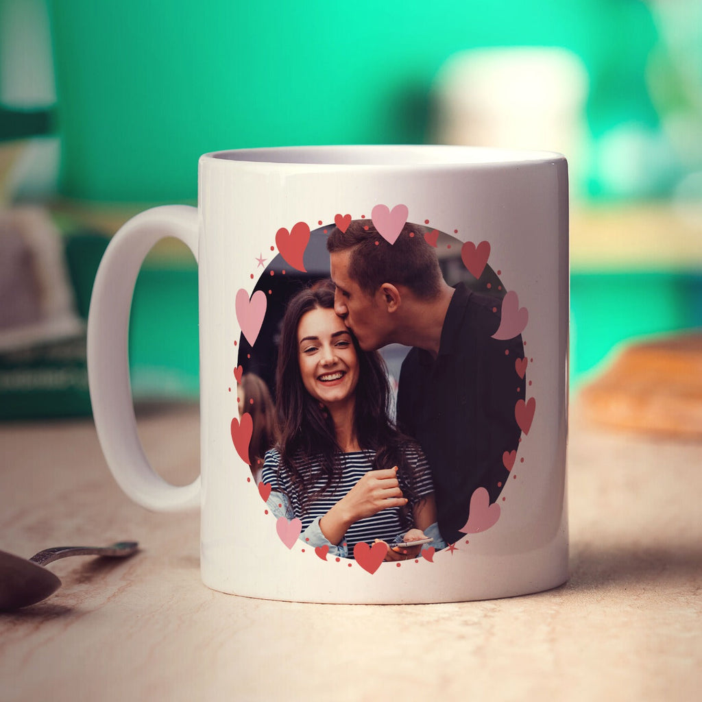 Happy Valentine's Day Circle Photo Mug