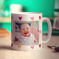 Hearts Personalised Photo Mug with Message